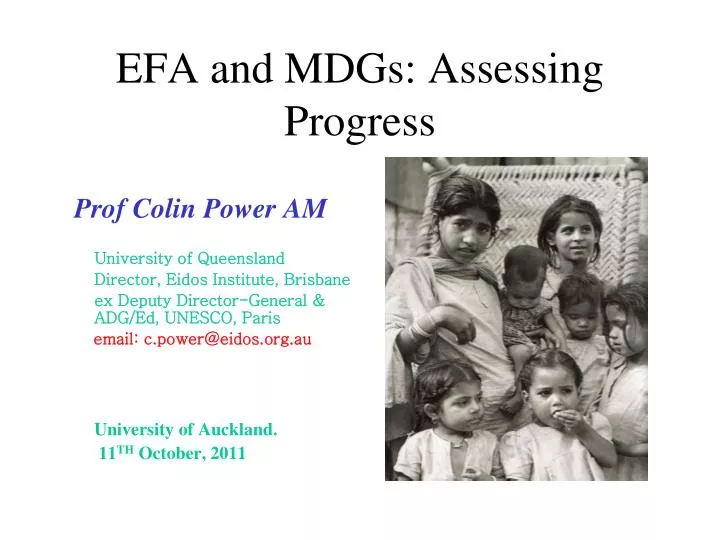 efa and mdgs assessing progress