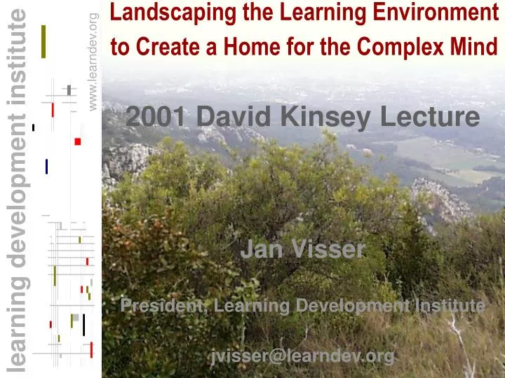 landscaping the learning environment to create a home for the complex mind