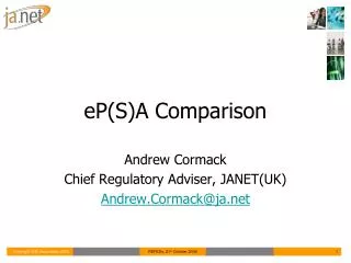 eP(S)A Comparison