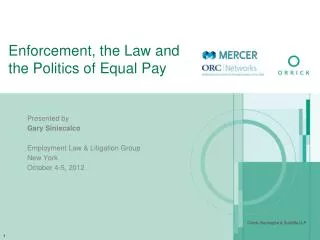 Enforcement, the Law and the Politics of Equal Pay