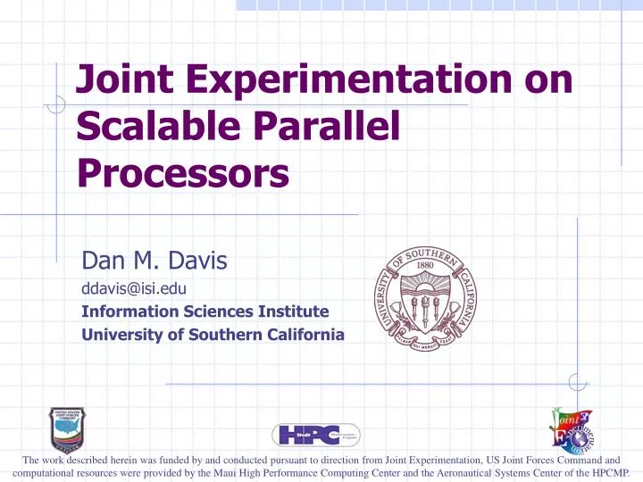 joint experimentation on scalable parallel processors