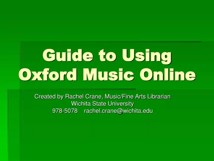 guide to using oxford music online