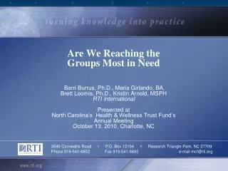 RTI International is a trade name of Research Triangle Institute