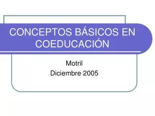 conceptos b sicos en coeducaci n