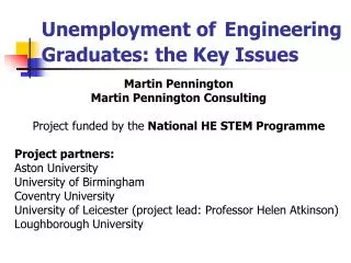 Unemployment of Engineering Graduates: the Key Issues