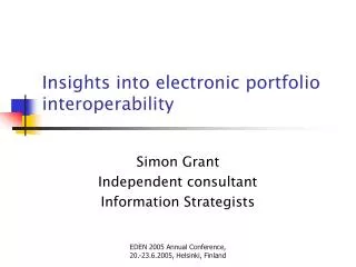 Insights into electronic portfolio interoperability