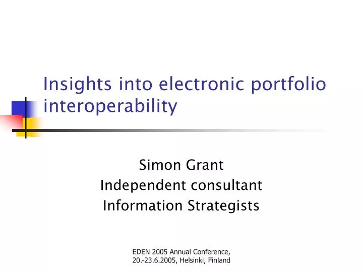 insights into electronic portfolio interoperability