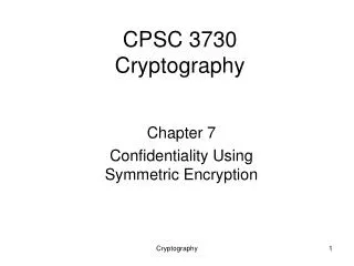 CPSC 3730 Cryptography