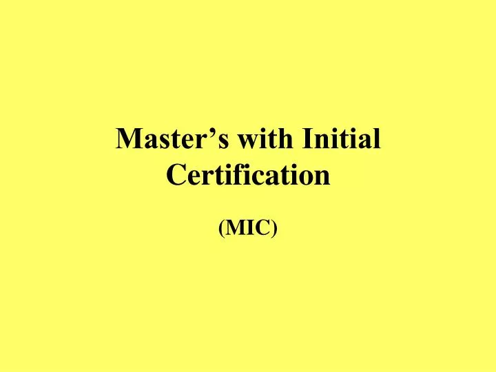 master s with initial certification