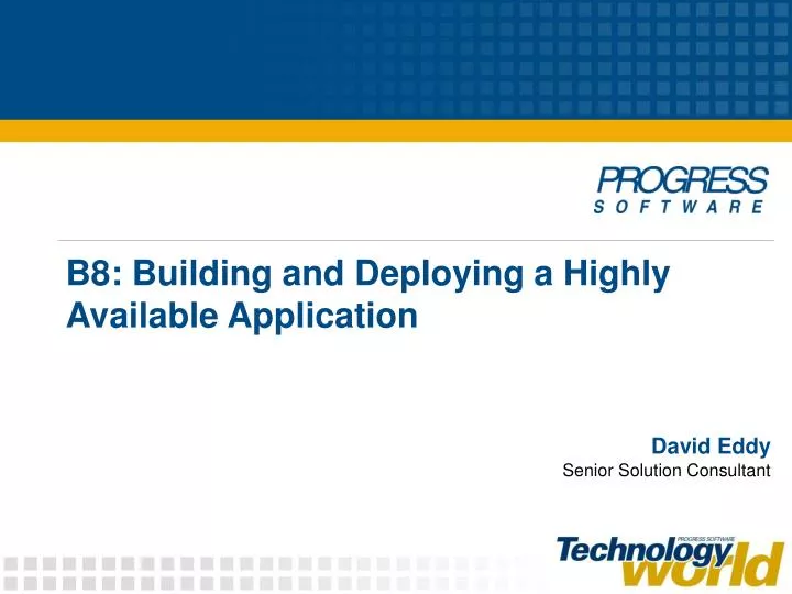 b8 building and deploying a highly available application