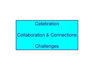 Celebration Collaboration &amp; Connections Challenges