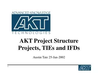 AKT Project Structure Projects, TIEs and IFDs Austin Tate 25-Jan-2002