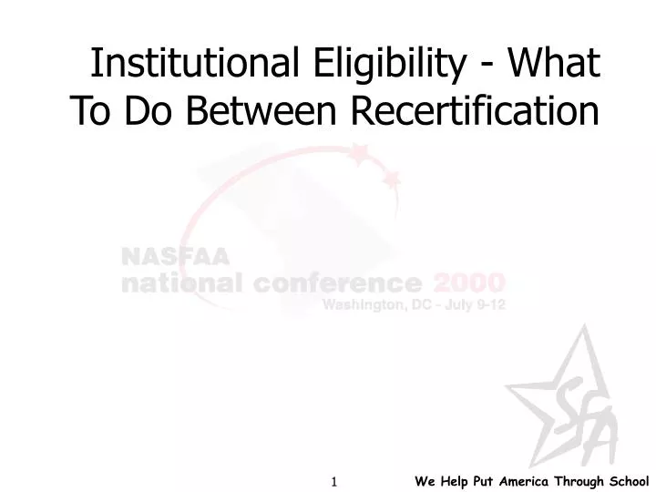 institutional eligibility what to do between recertification