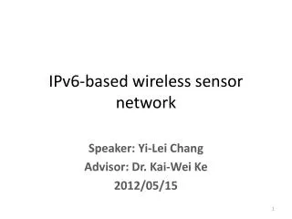 IPv6-based wireless sensor network