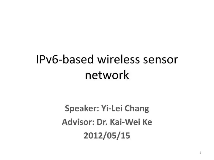 ipv6 based wireless sensor network