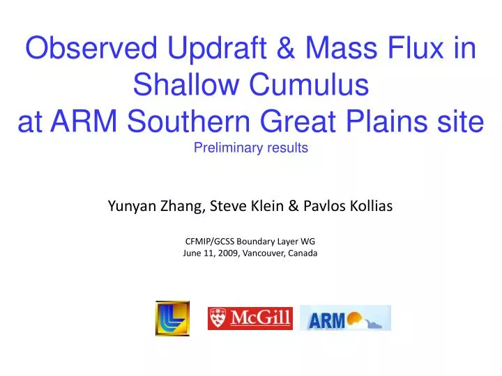 observed updraft mass flux in shallow cumulus at arm southern great plains site preliminary results