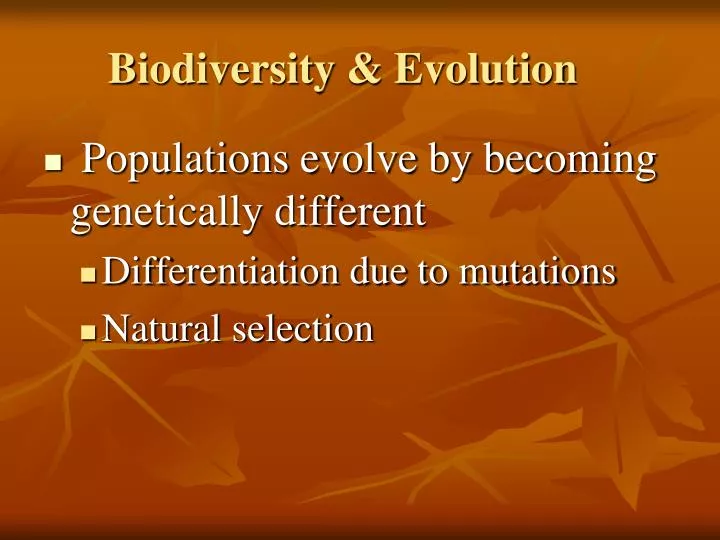 biodiversity evolution