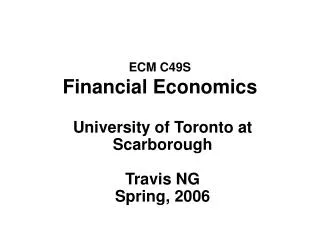 ECM C49S Financial Economics