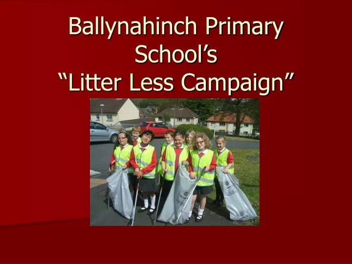 ballynahinch primary school s litter less campaign