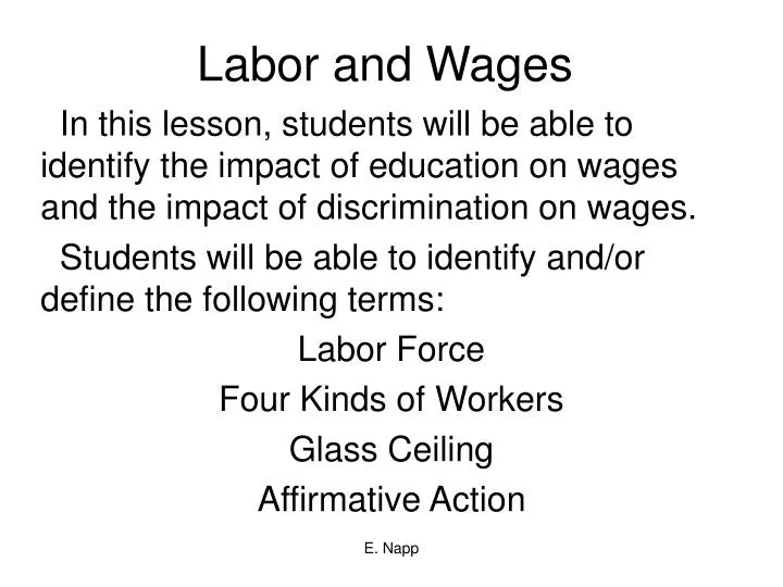 labor and wages