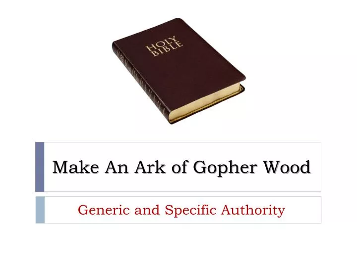 make an ark of gopher wood