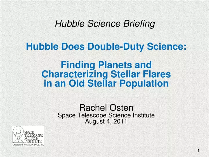 hubble science briefing
