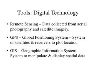 Tools: Digital Technology