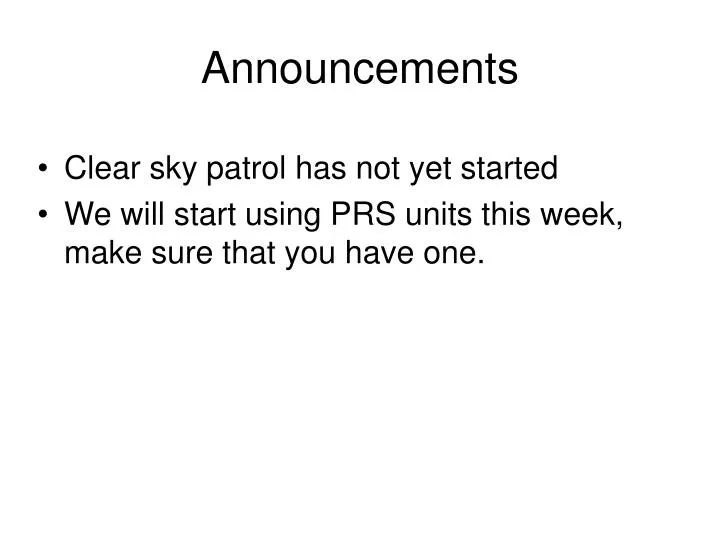 announcements