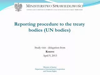 Reporting procedure to the treaty bodies (UN bodies )