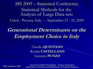 Generational Determinants on the Employment Choice in Italy