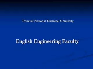 English Engineering Faculty