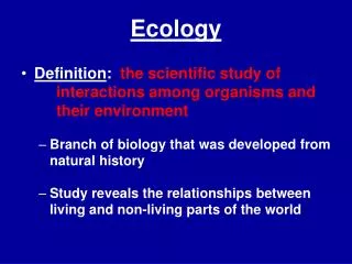 Ecology