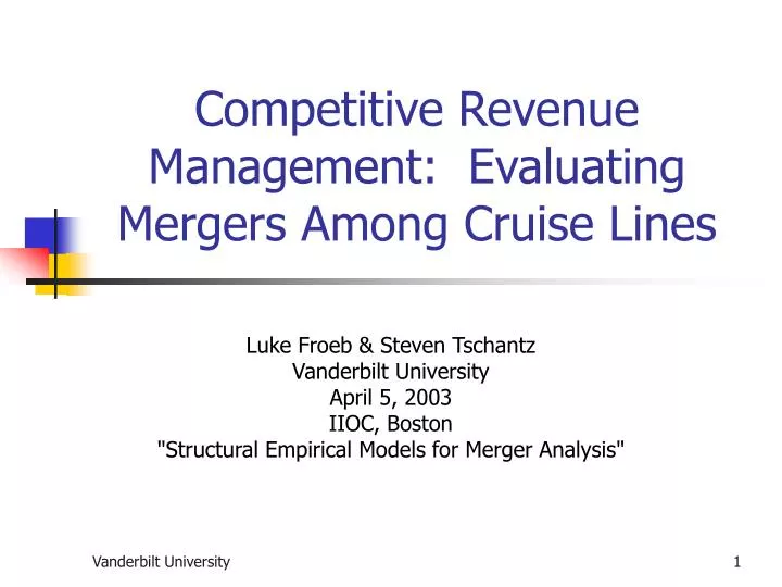 competitive revenue management evaluating mergers among cruise lines