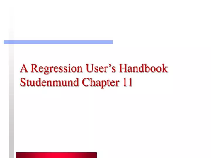 a regression user s handbook studenmund chapter 11