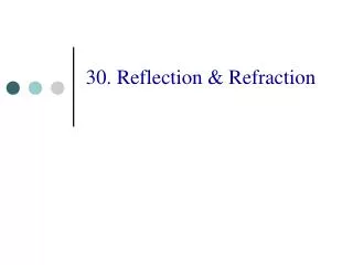30. Reflection &amp; Refraction