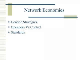 Network Economies