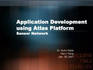 Application Development using Atlas Platform Sensor Network