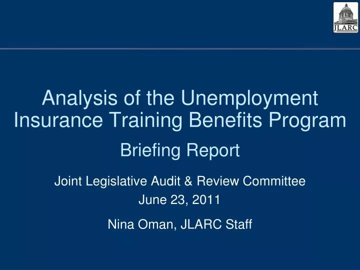 analysis of the unemployment insurance training benefits program