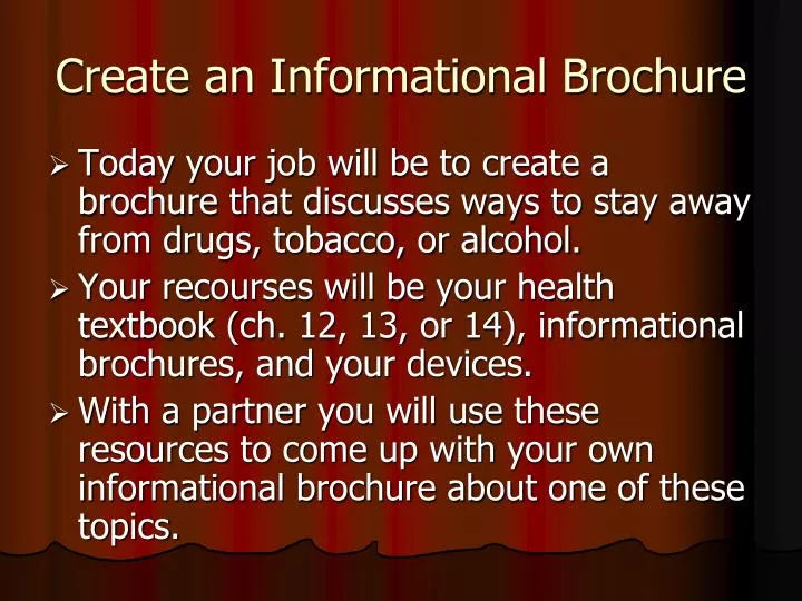 create an informational brochure