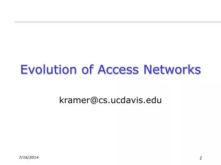 evolution of access networks