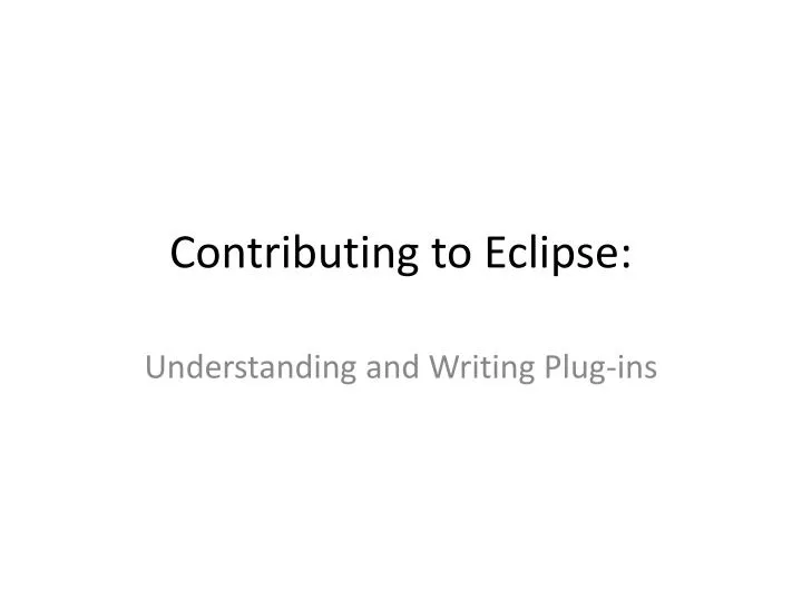 contributing to eclipse