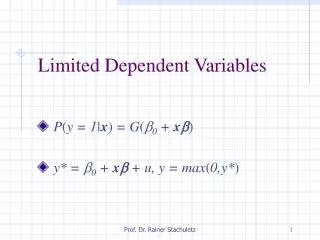Limited Dependent Variables