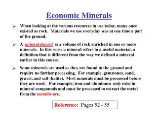 Economic Minerals