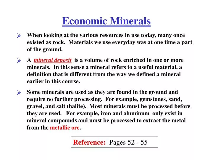 economic minerals
