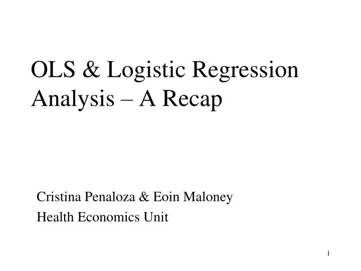 ols logistic regression analysis a recap