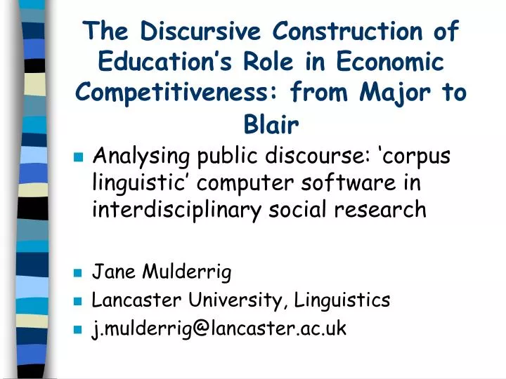 the discursive construction of education s role in economic competitiveness from major to blair