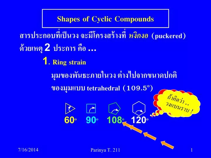 shapes of cyclic compounds