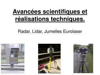 avanc es scientifiques et r alisations techniques