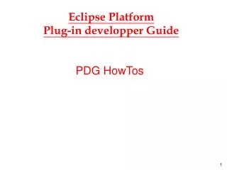 Eclipse Platform Plug-in developper Guide