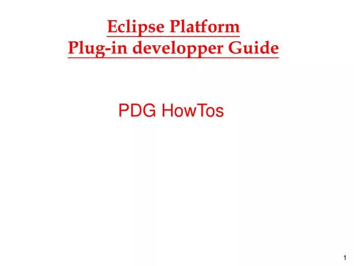 eclipse platform plug in developper guide